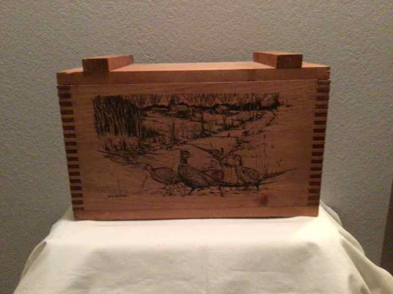 Pheasants Forever wooden ammo box