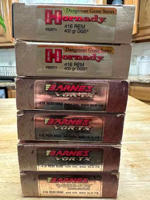 416 Remington Magnum 6-boxes 400 grain