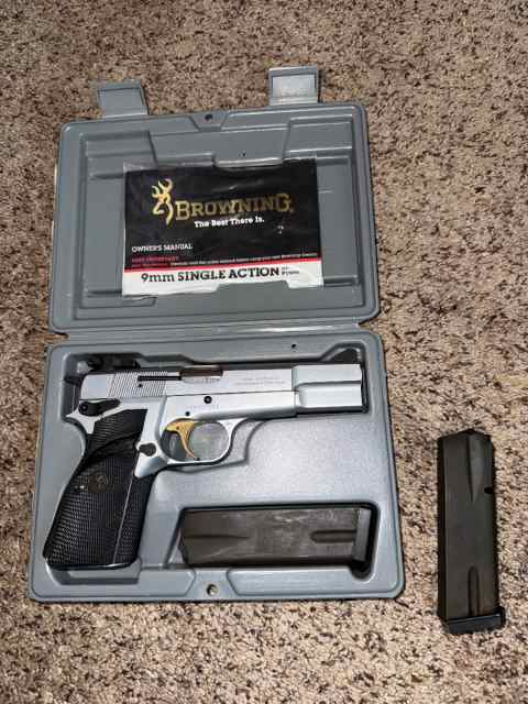 1993 Browning Hi power, Silver Chrome, Gold Trigge