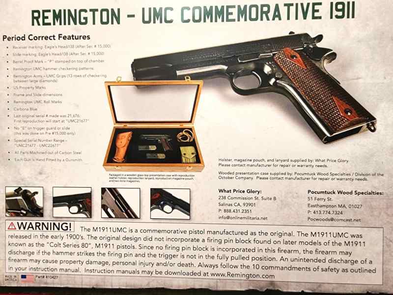 RemingtonTurnbull UMC Commemorative 1911WW I 45acp