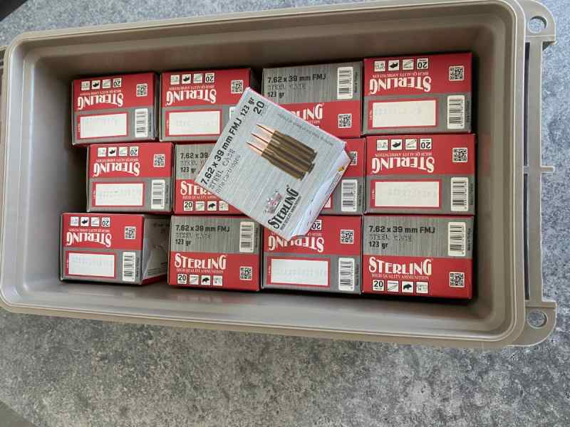 492 rounds of 7.62x39 ammo - steel case - 123 gr