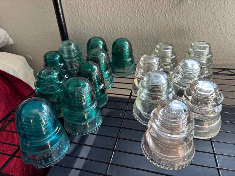 Set of 16 Hemingray Insulators