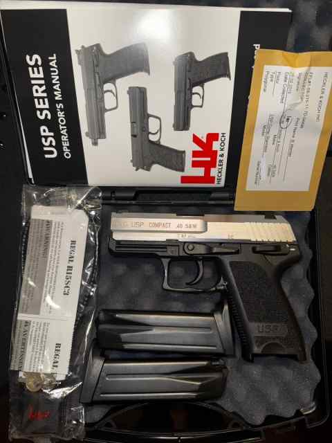 HK H&amp;K Heckler Koch USP Compact Stainless Sig 