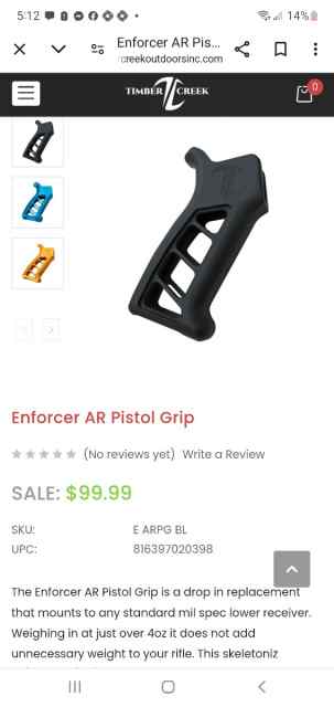 TIMBER CEEEK ENFORCER BILLET GRIP