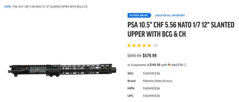 Matching PSA Pistol Uppers 300blk and 556
