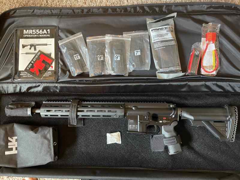 HK MR556A1, 30rd mag, Case, BRAND NEW Piston, H&amp;K