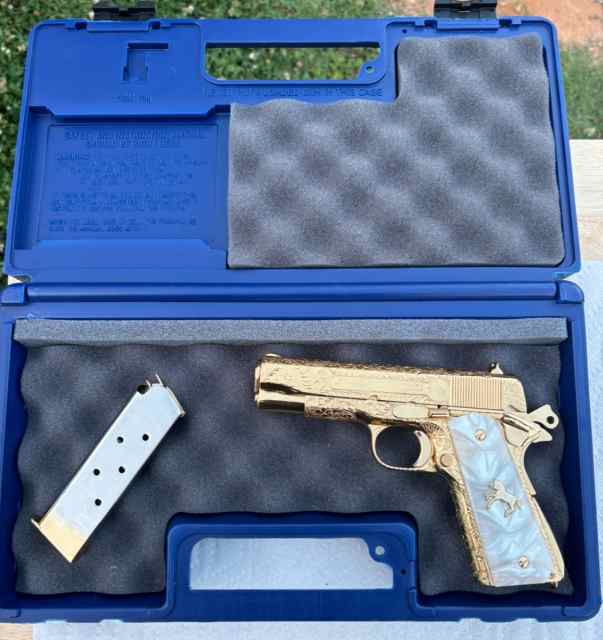  hand engraved Colt 1911 lightweight commander 