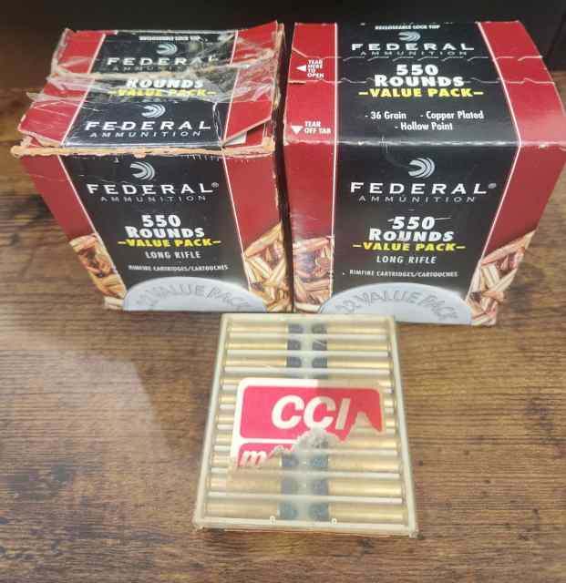 Federal 22lr  978rd, CCI Max Mag shotshell 20rd   