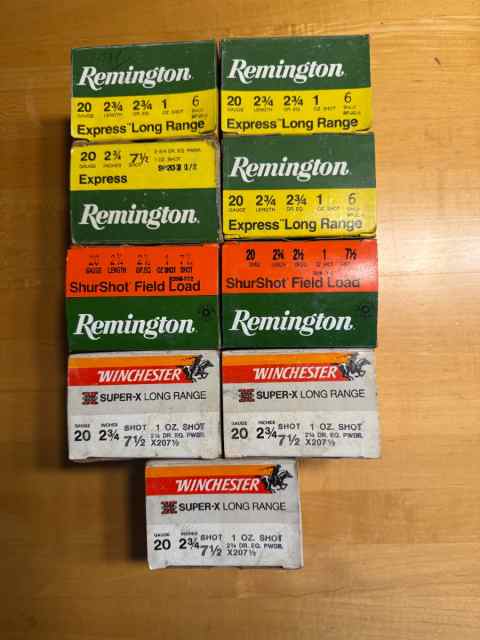 Nine boxes of 20 gauge shotgun shells