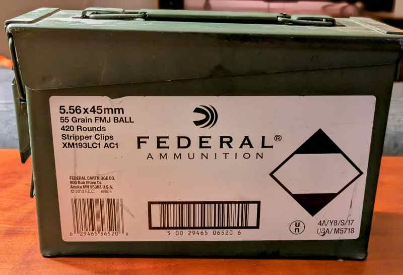 420 Rounds of Federal 55 grain 5.56x45mm XM193 