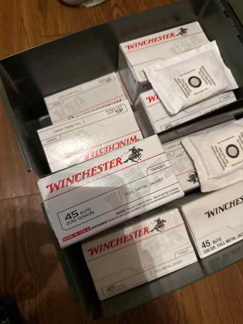 Winchester 45 Auto 230 Grain FMJ/100 round boxes