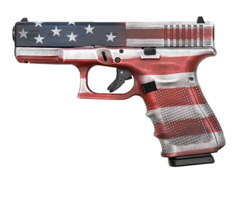 Glock 19 G4 9mm Luger American Flag Cerakote