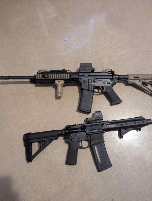 Lwrc m6a2 and Springfield Saint Victor ar pistol 