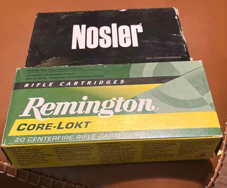 Nosler BT 150 gr and Remington core-lokt 150 gr